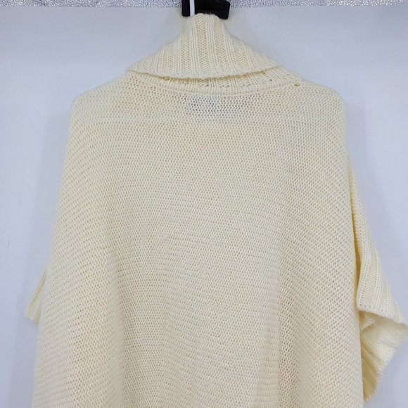 NWT Loft Ann Taylor Cream Oversized Cable Knit Poncho Sweater M / Large - Picture 11 of 11